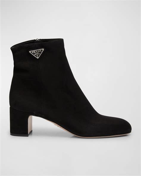 prada suede block heel booties|prada high heel boots.